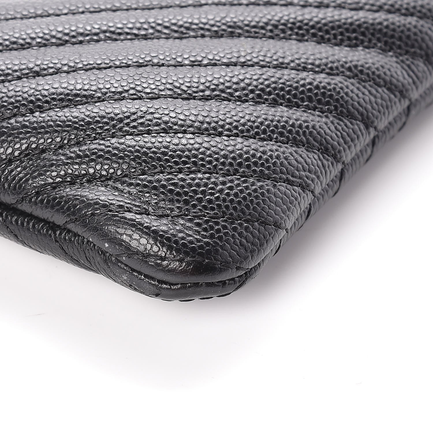 Chanel Caviar Chevron Quilted Medium Cosmetic Case Black 9 of 14