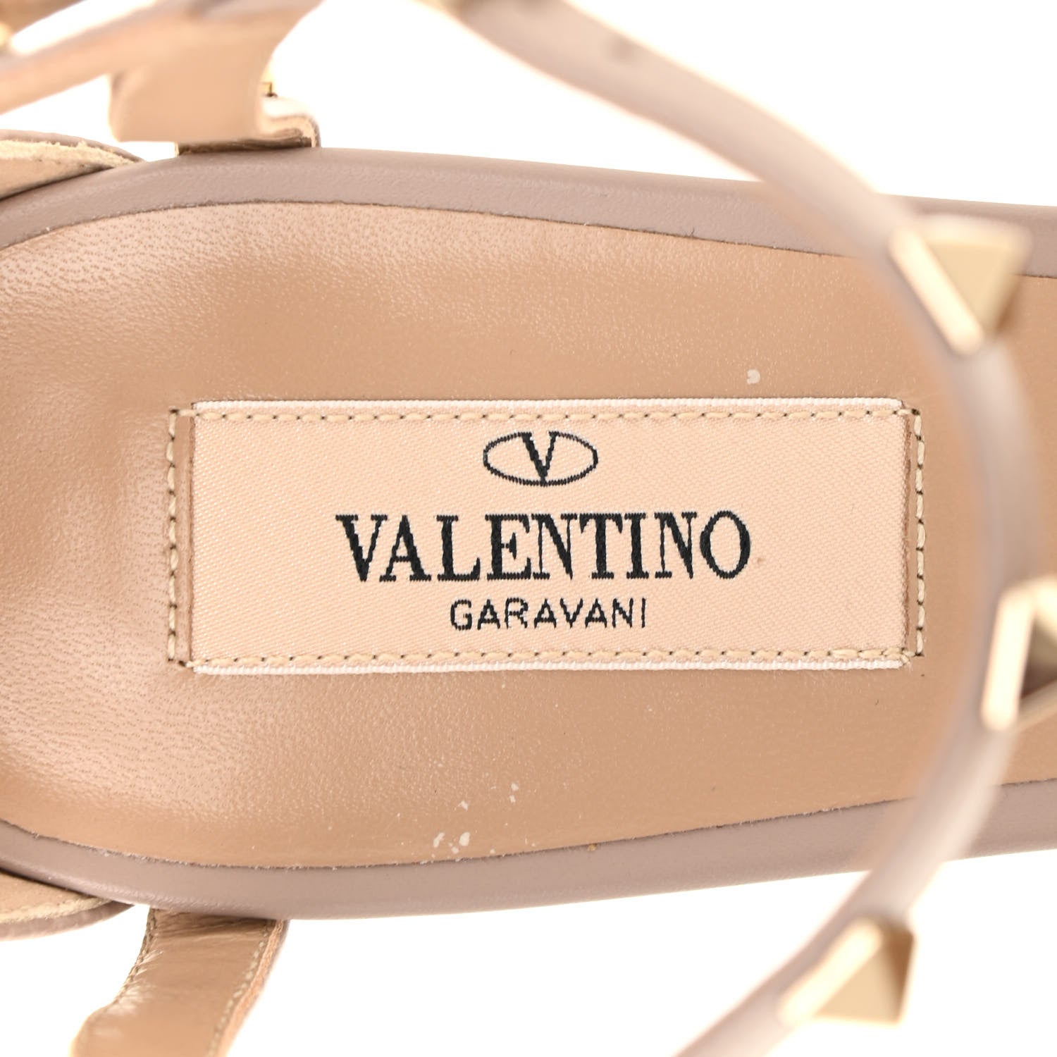 Valentino Garavani Calfskin Rockstud Cross Strap 05/105mm Sandals 39 Poudre 7 of 9