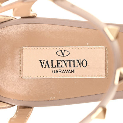 Valentino Garavani Calfskin Rockstud Cross Strap 05/105mm Sandals 39 Poudre 7 of 9
