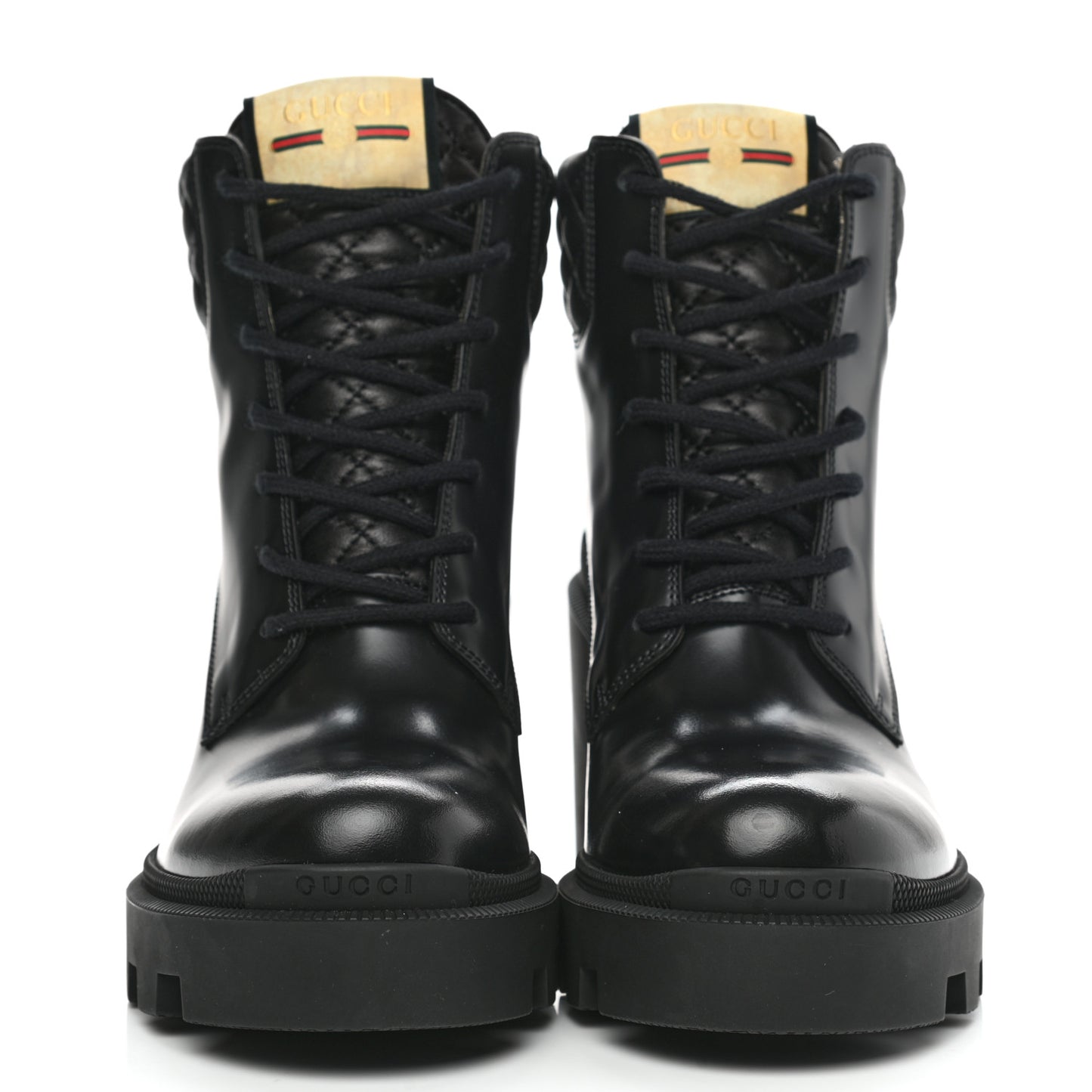 Magnum Calfskin Nappa Quilted Lace Up Ankle Boots 40 Black