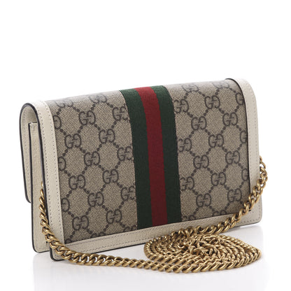 Gucci GG Supreme Monogram Web Queen Margaret Chain Wallet White 3 of 10