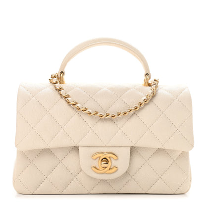 Chanel Caviar Quilted Mini Top Handle Rectangular Flap Beige 1 of 10