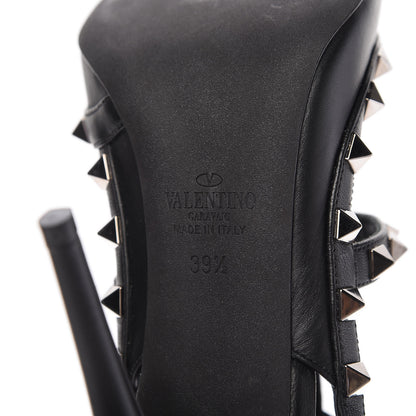 Valentino Garavani Calfskin Nappa Rockstud Ankle Strap 100mm Pumps 39.5 Black 8 of 9