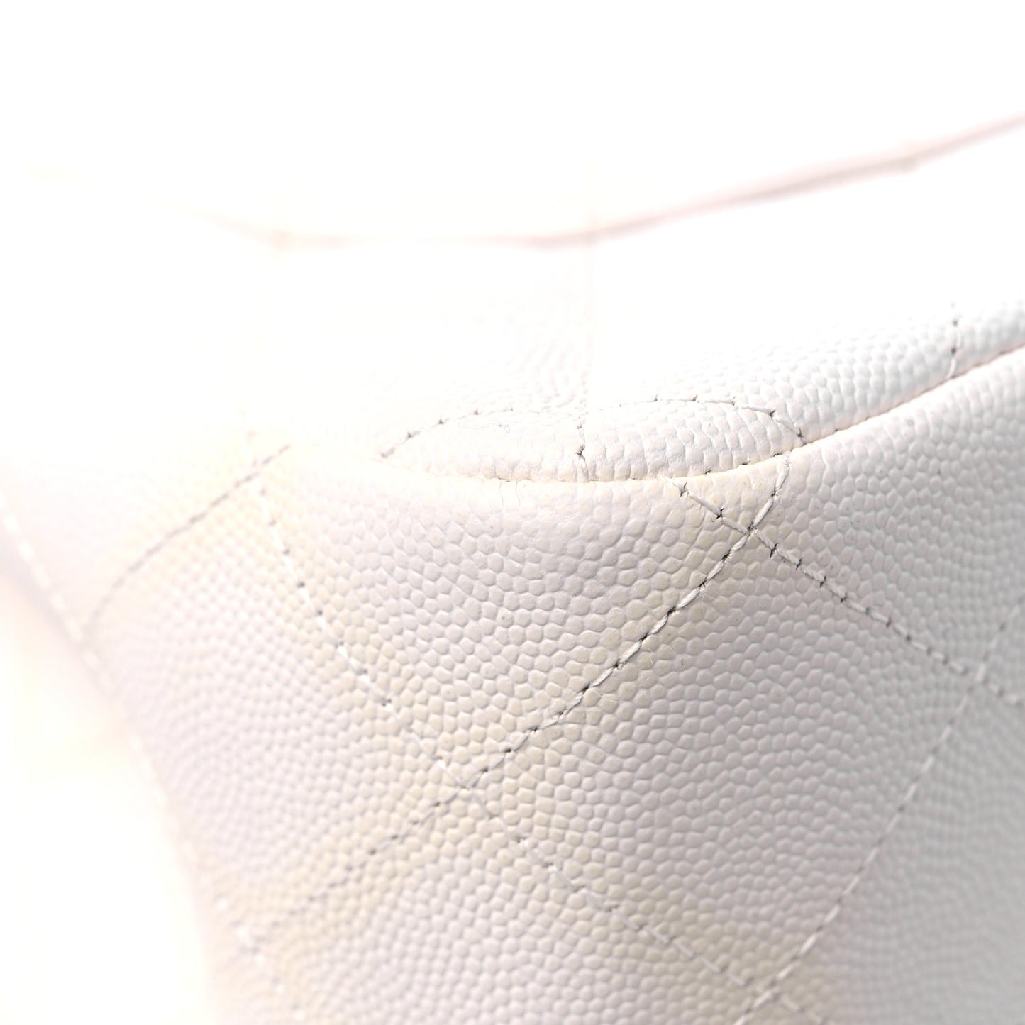 Caviar Quilted Jumbo Double Flap White