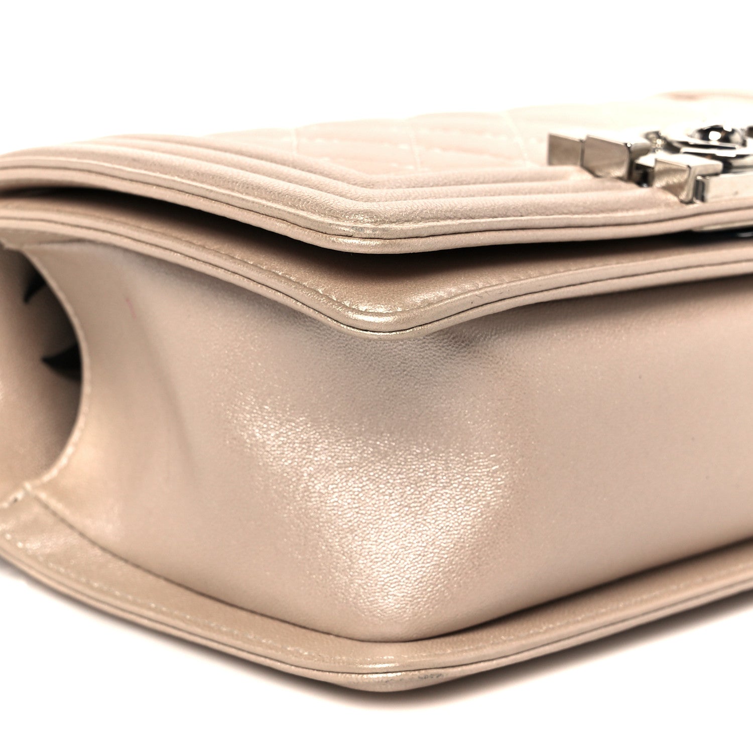 Chanel Metallic Calfskin Quilted Small Boy Flap Light Pink 9 of 10