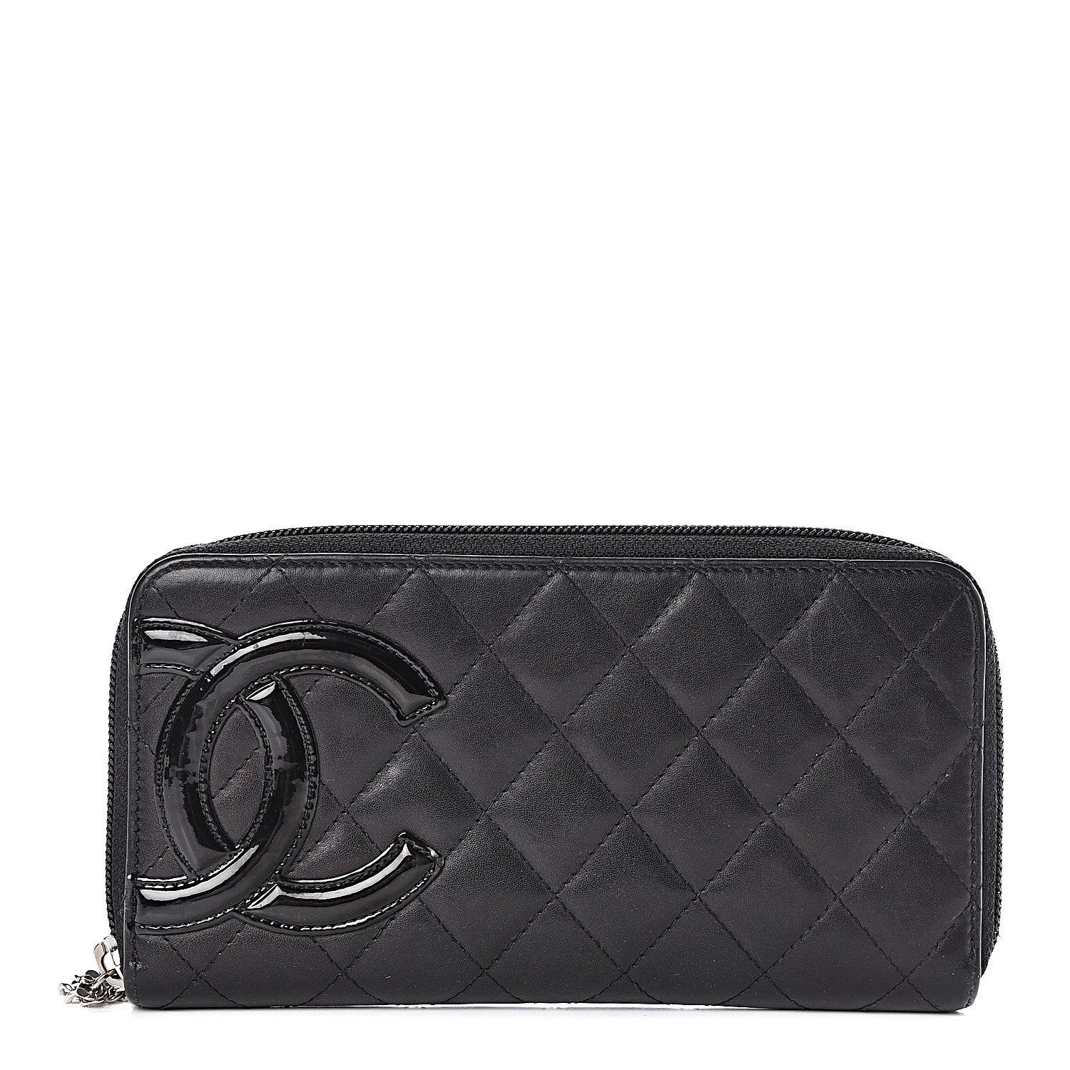 Chanel Calfskin Quilted Cambon Large Gusset Zip Around Wallet Black 1 of 11