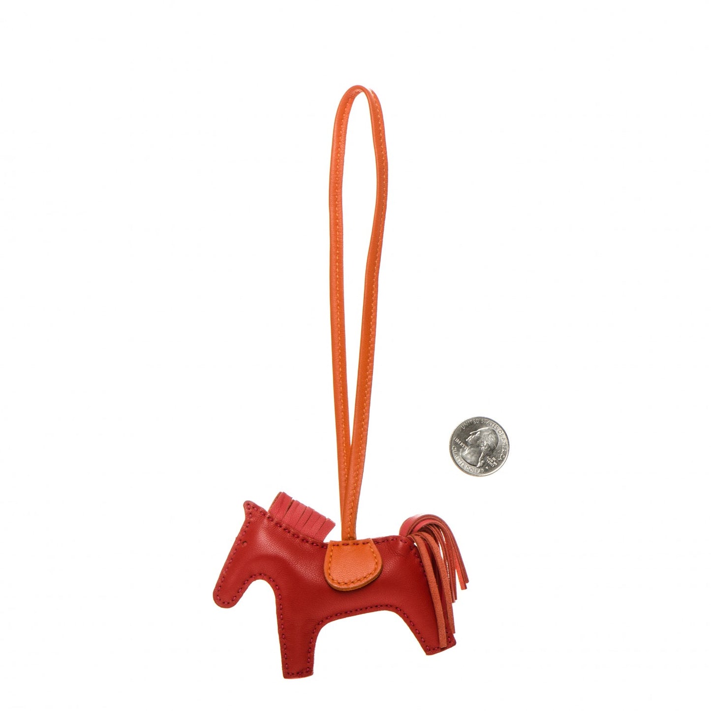Milo Lambskin Grigri Rodeo Horse Bag Charm PM Rouge Rose Indien Jaipur Feu