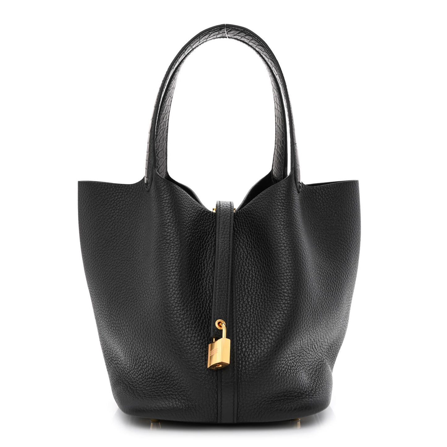 Taurillon Clemence Matte Alligator Picotin Lock Touch 22 MM Black