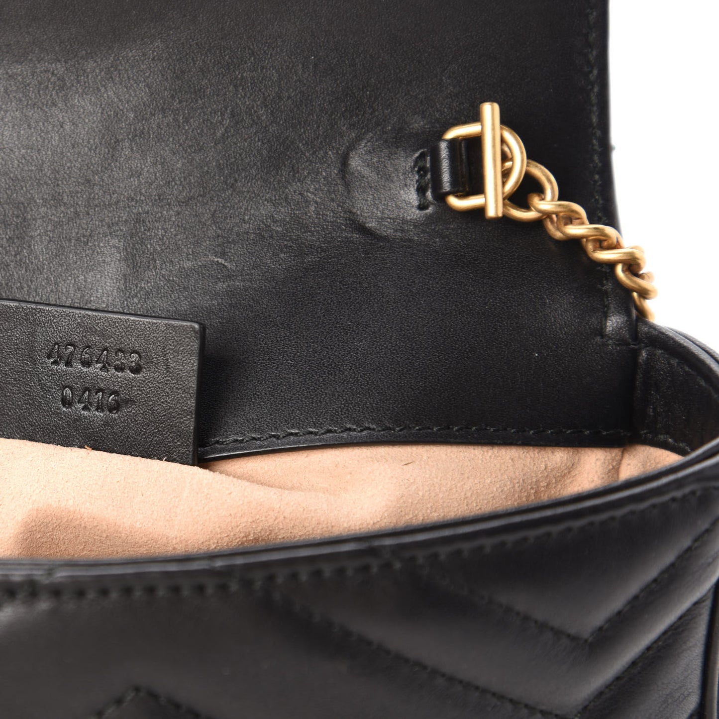 Calfskin Matelasse Super Mini GG Marmont Shoulder Bag Black