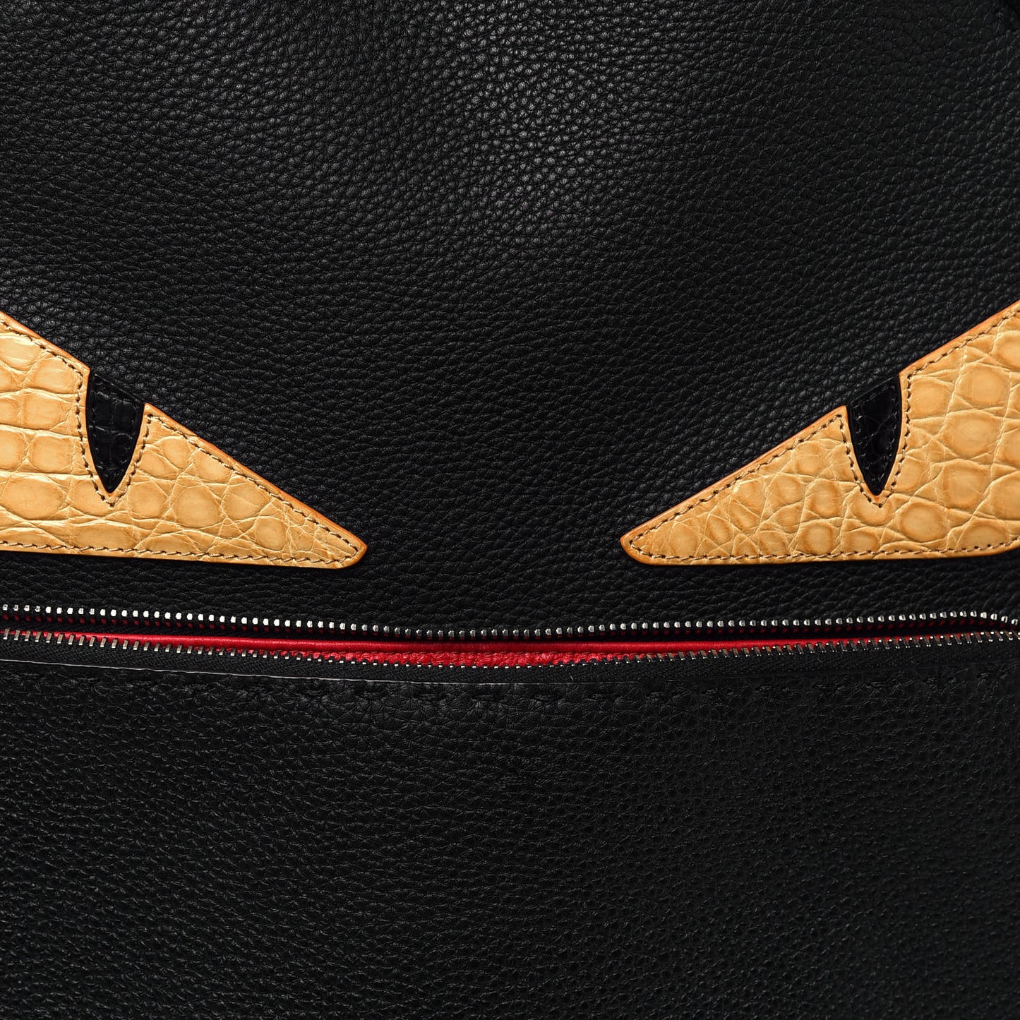 Cuoio Romano Selleria Crocodile Monster Eyes Backpack Black Girasole