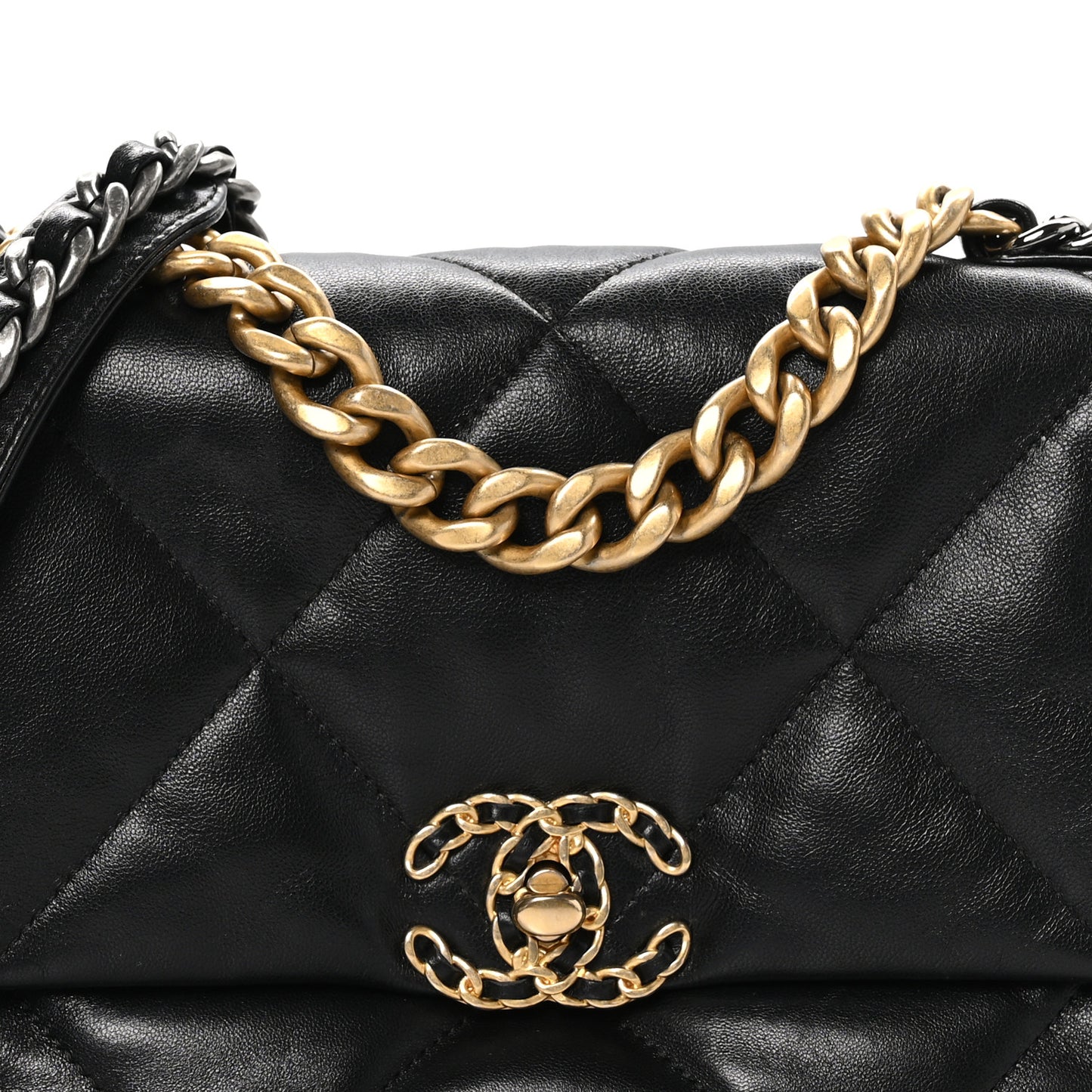 Goatskin Quilted Medium Chanel 19 Flap Black