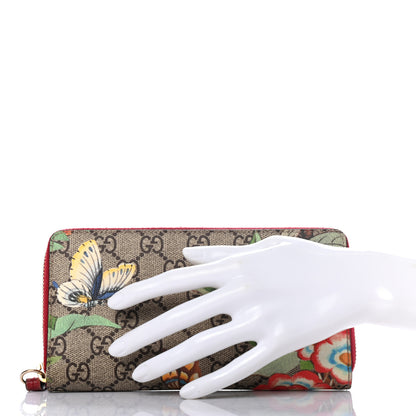 Gucci GG Supreme Monogram Tian Zip Around Wallet Beige Multicolor Red 2 of 10