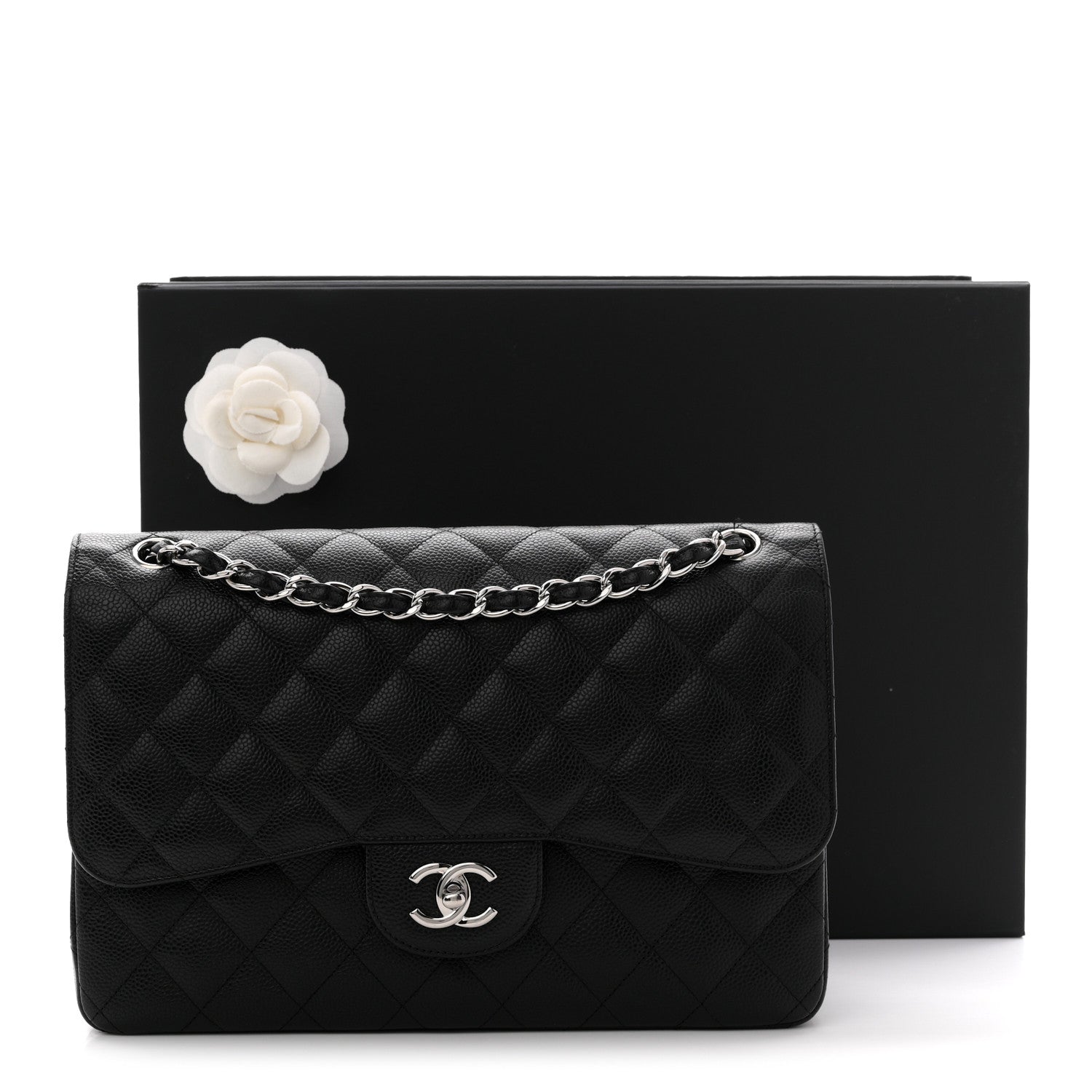 Chanel Caviar Quilted Jumbo Double Flap Black 11 of 11