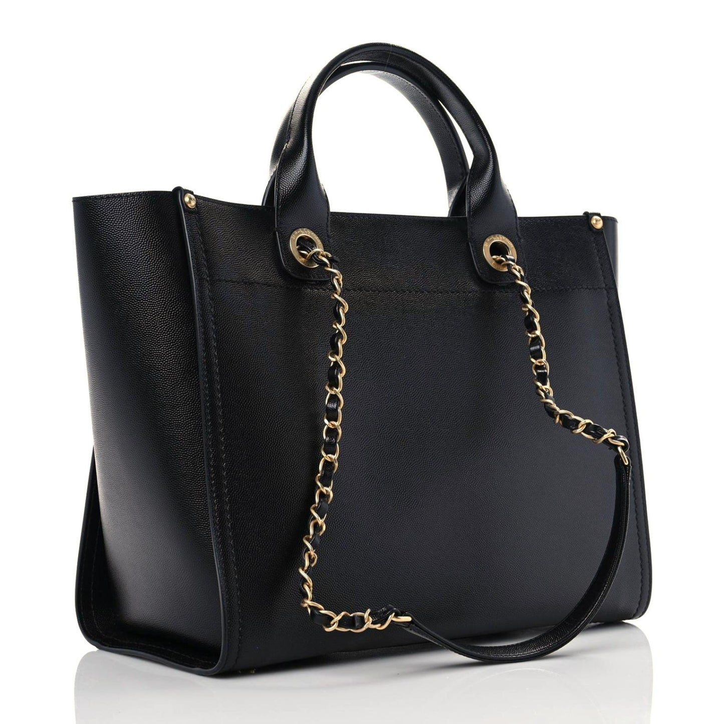 Caviar Small Studded Deauville Tote Black