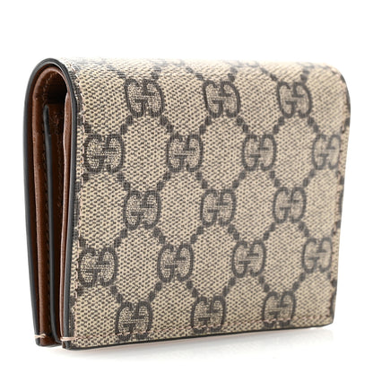 Gucci GG Supreme Monogram Script Logo Heart Card Case New Cherry Red Beige New Acero 3 of 8