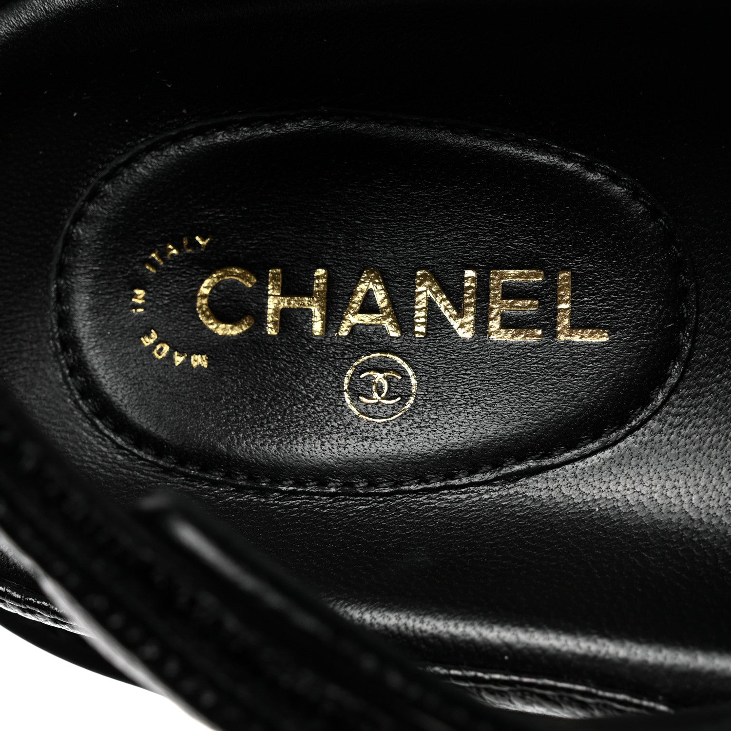 Chanel Grained Calfskin Velcro Dad Sandals 38 Black 7 of 9