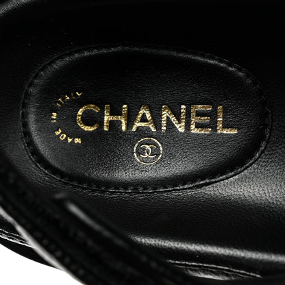 Chanel Grained Calfskin Velcro Dad Sandals 38 Black 7 of 9