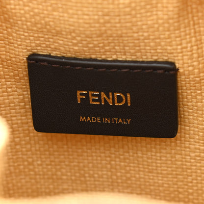 Fendi Raffia Vitello King Lucido F is Fendi FF Embroidered Mini Mon Tresor Bucket Bag Grano Sand 6 of 13