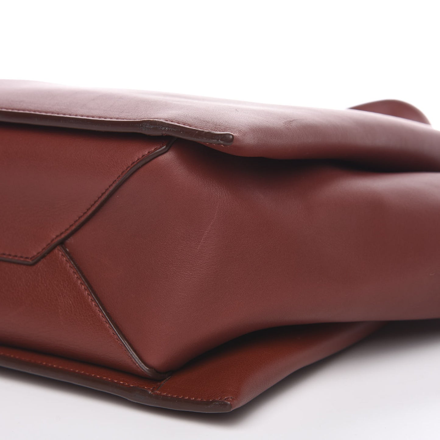 Calfskin Medium Tri-Fold Bag Red Wood