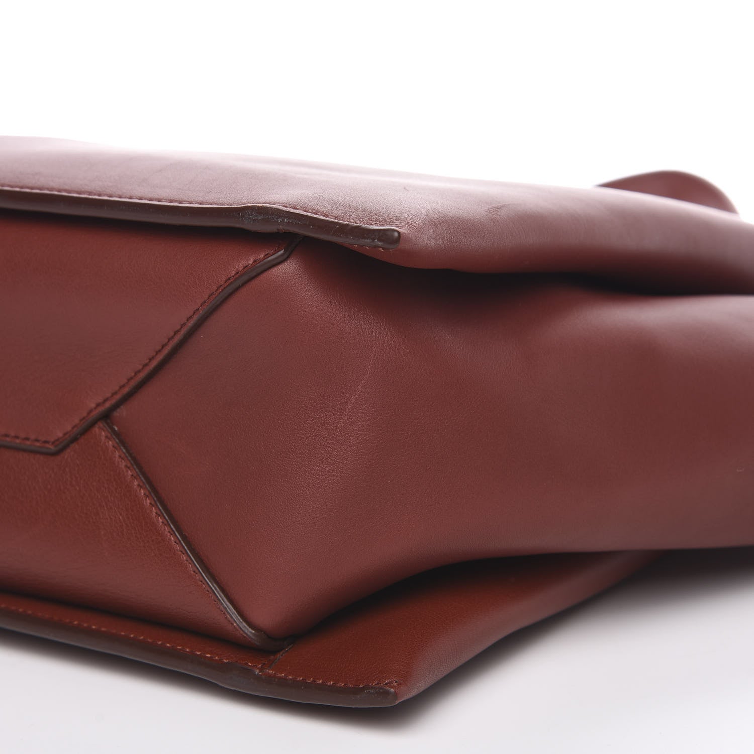Celine Calfskin Medium Tri-Fold Bag Red Wood 7 of 11