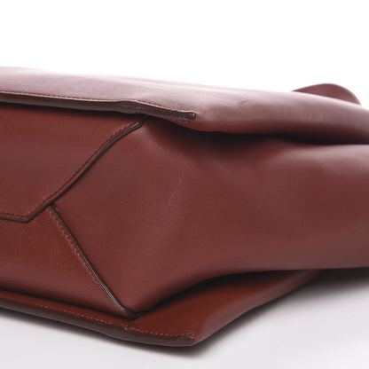 Celine Calfskin Medium Tri-Fold Bag Red Wood 7 of 11