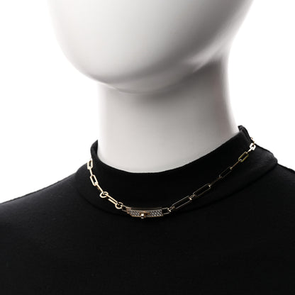 Hermes 18K Yellow Gold Diamond Pave Kelly Chaine Choker Necklace 2 of 7