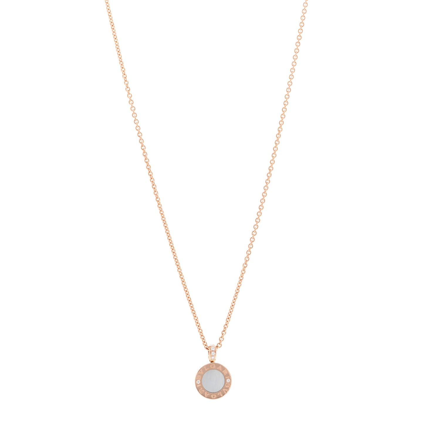 18K Rose Gold Diamond Black Onyx Mother of Pearl BVLGARI BVLGARI Pendant Necklace