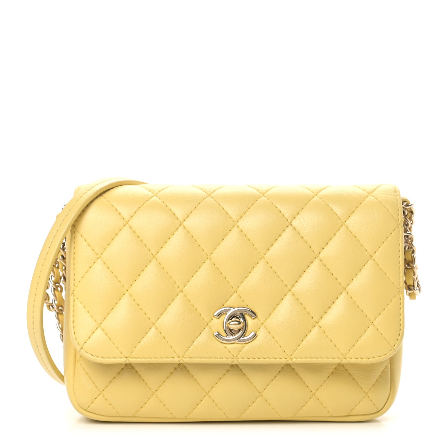 Lambskin Quilted Side Packs Yellow