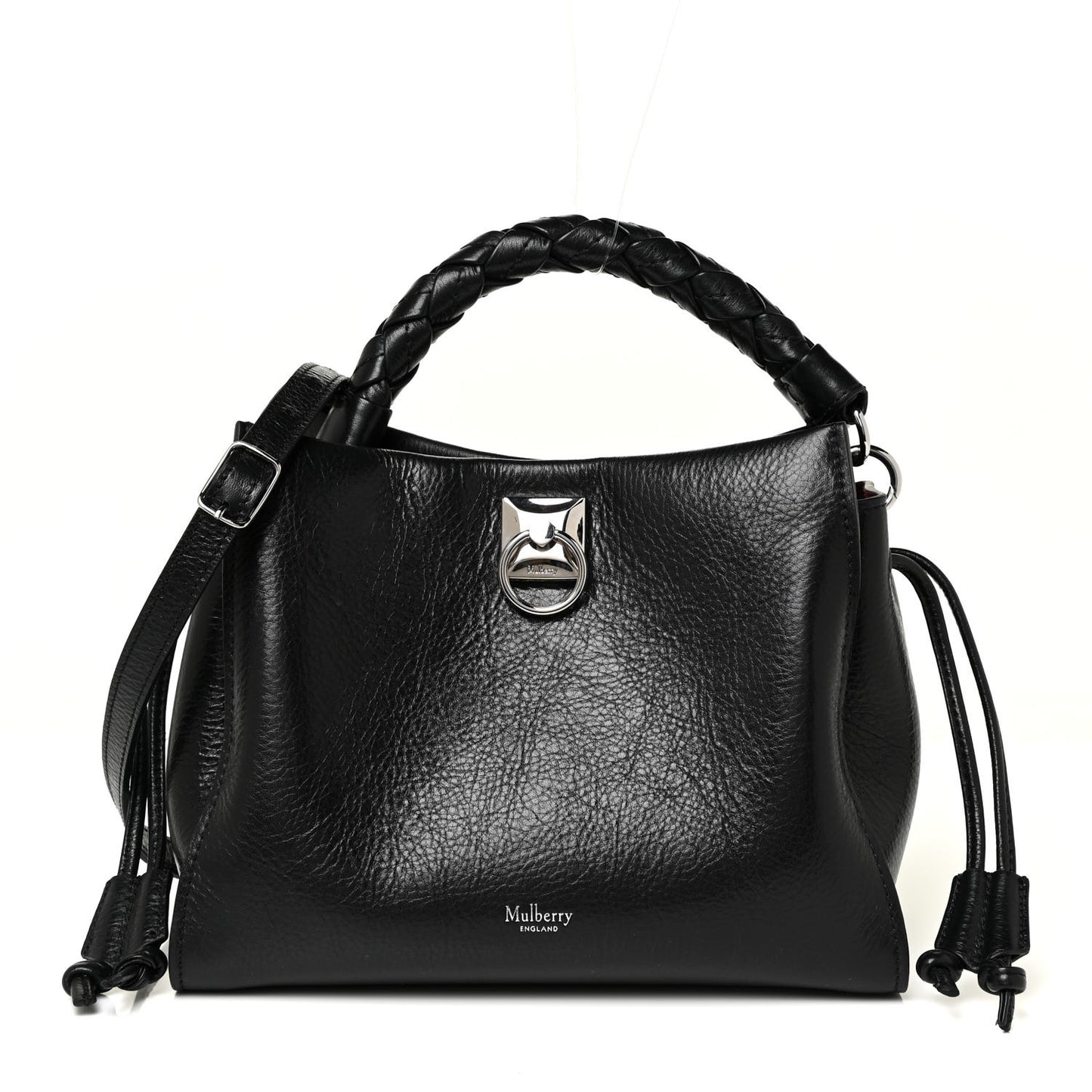 Glossy Calfskin Small Iris Tote Black