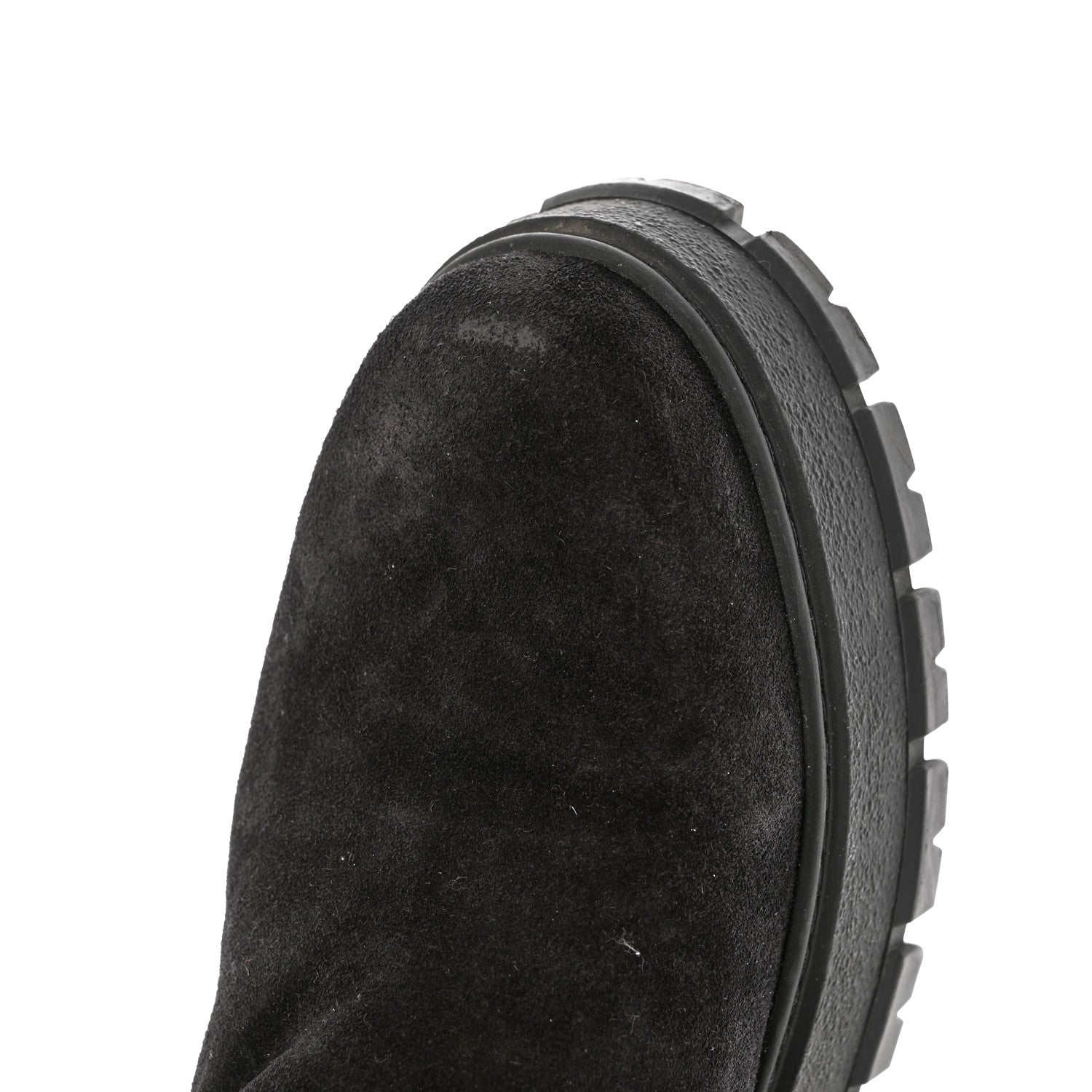 Prada Suede Shearling Logo Ankle Boots 39.5 Black 10 of 10
