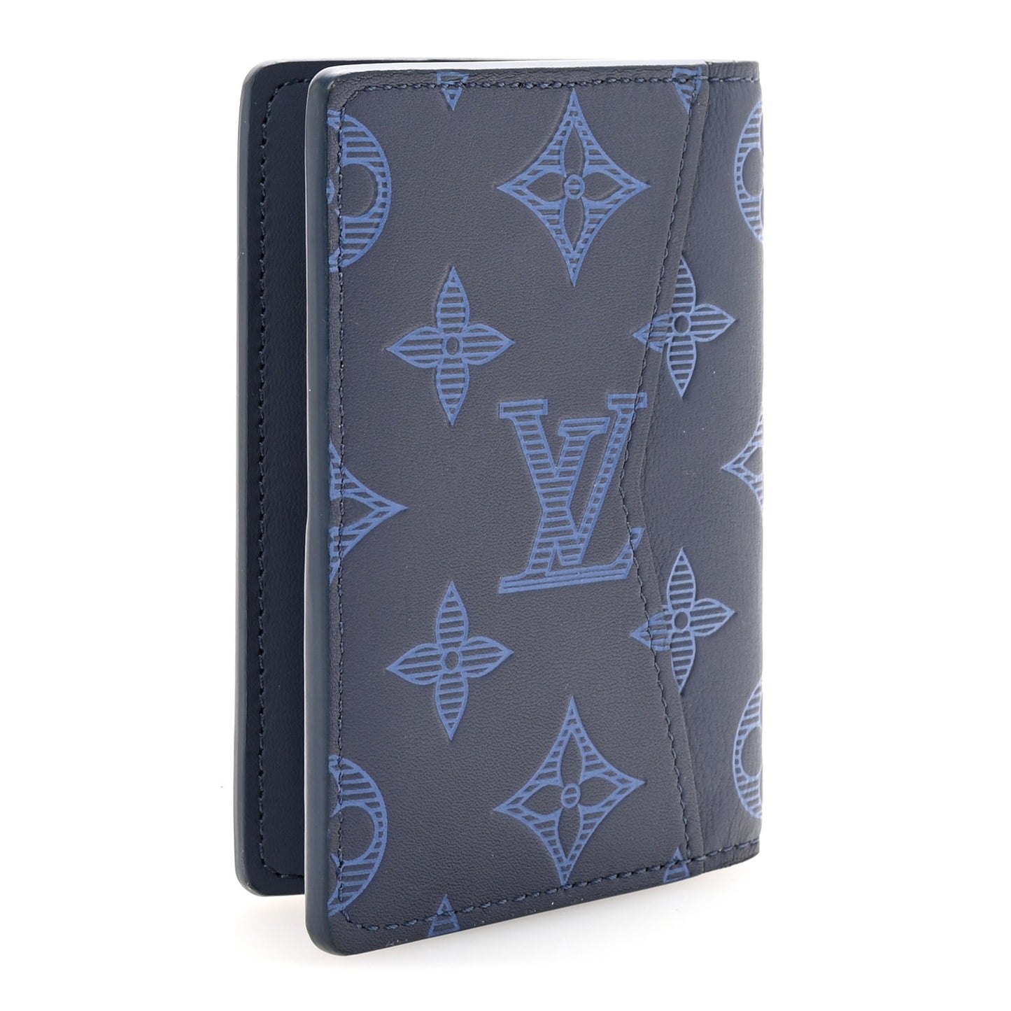 Calfskin Monogram Shadow Pocket Organizer Blue