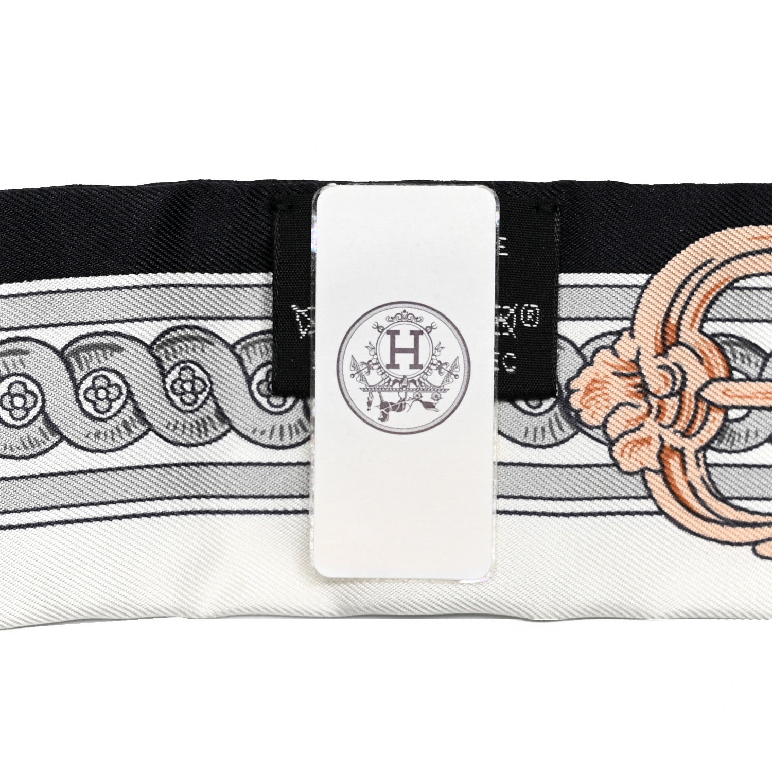 Hermes Silk Bride De Cour Twilly Black White Or Rose 2 of 3
