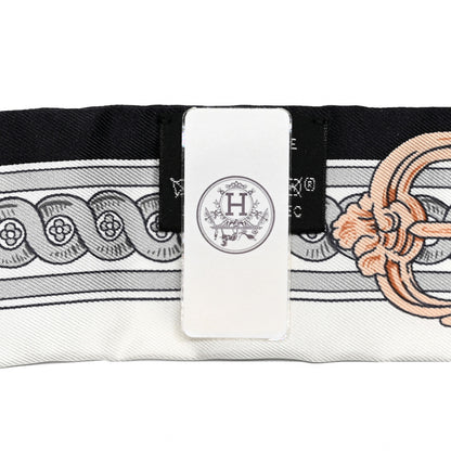 Hermes Silk Bride De Cour Twilly Black White Or Rose 2 of 3