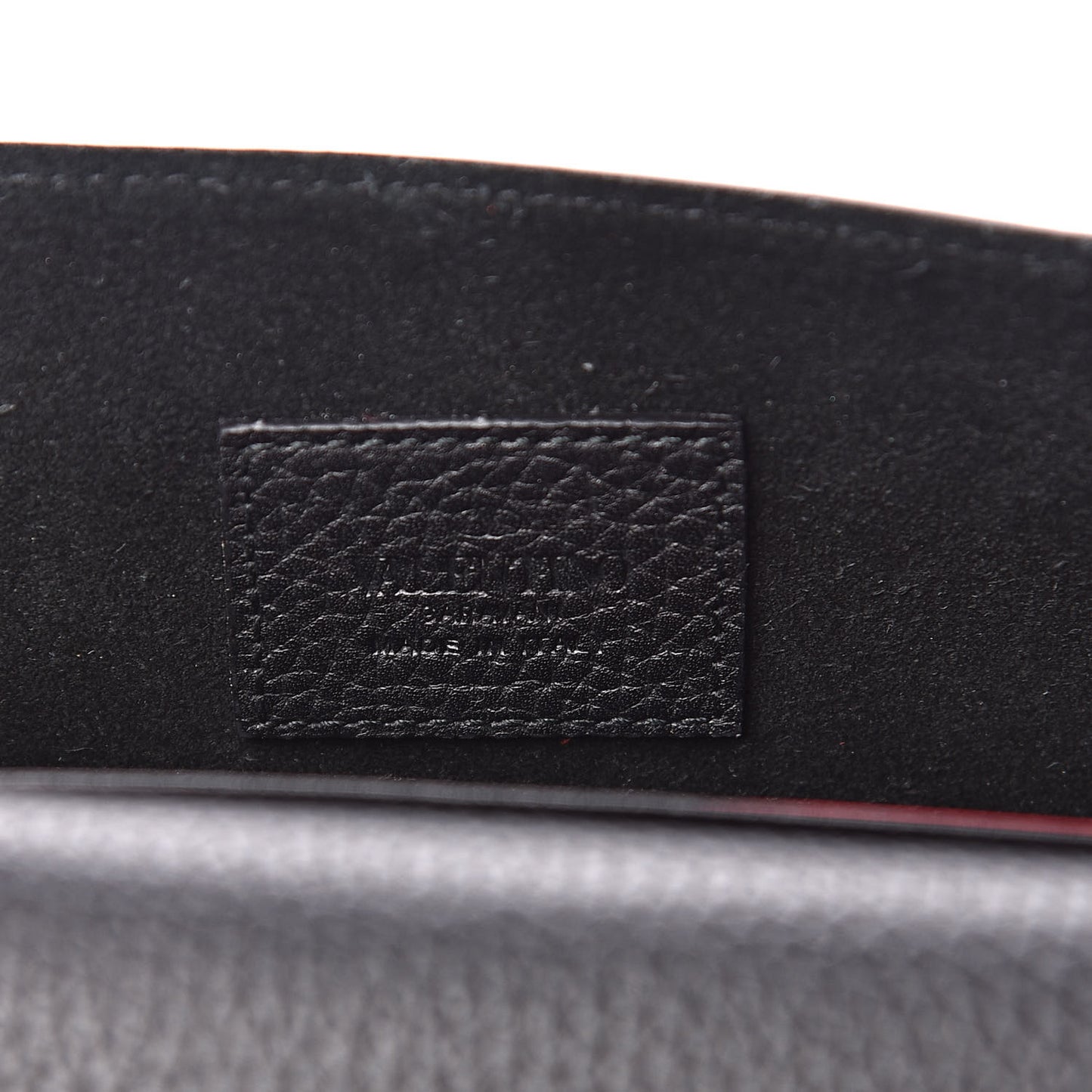 Pebbled Calfskin Rockstud Envelope Wallet on Chain Black
