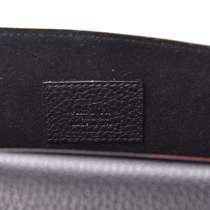 Valentino Garavani Pebbled Calfskin Rockstud Envelope Wallet on Chain Black 6 of 10