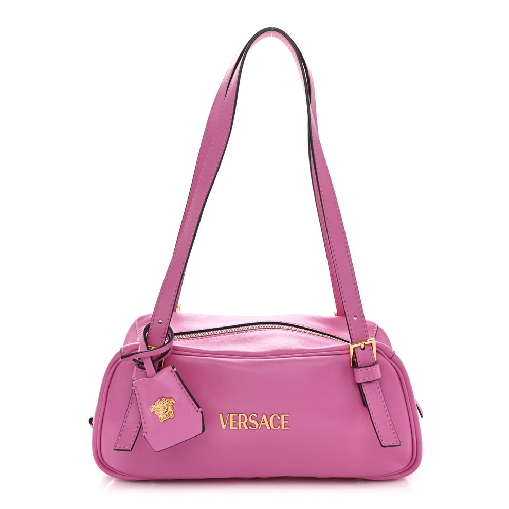 Versace Nappa Tag Bowling Bag Dragon Fruit 1849219 – FASHIONPHILE