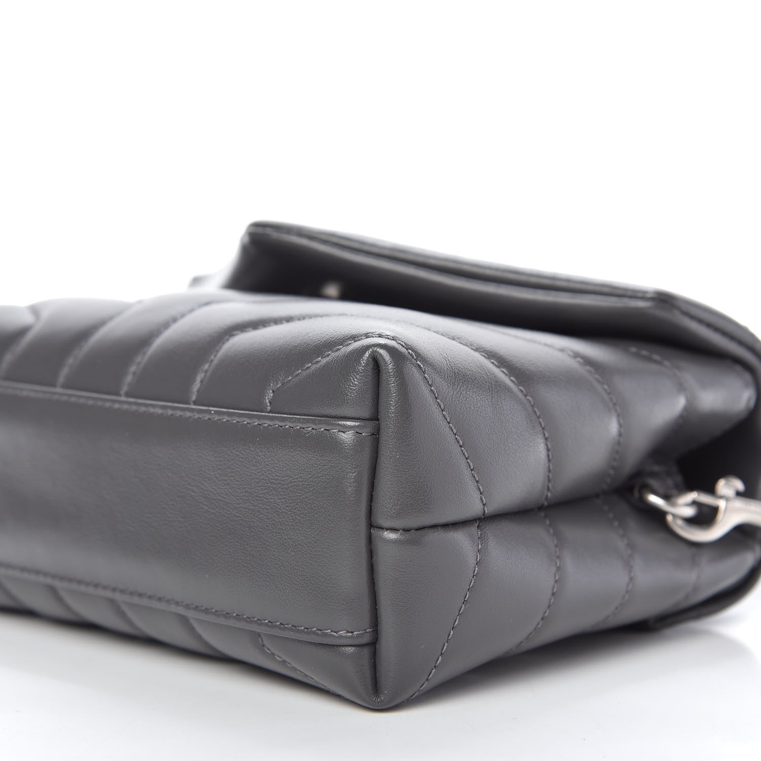 Saint Laurent Calfskin Y Quilted Monogram Toy Loulou Crossbody Bag Storm 7 of 10