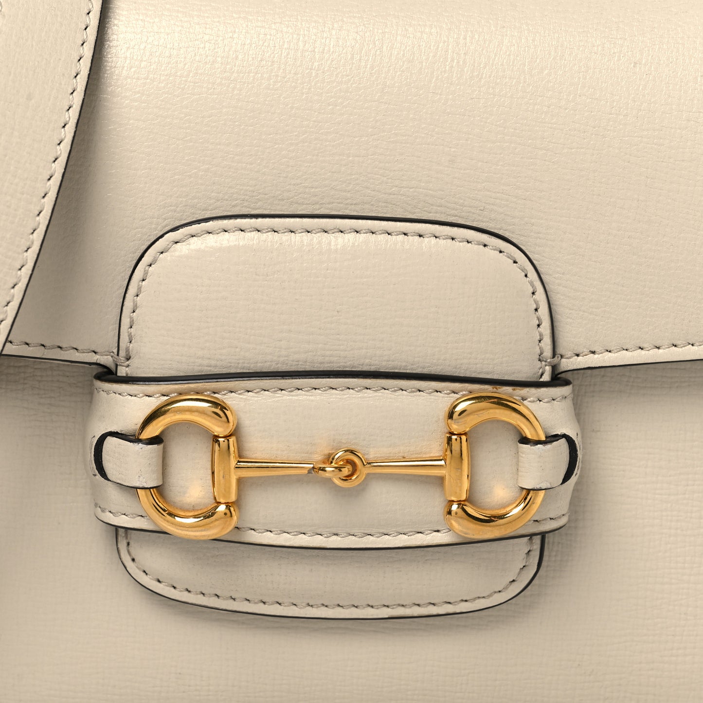 Azalea Calfskin Web Mini Horsebit 1955 Shoulder Bag Mystic White