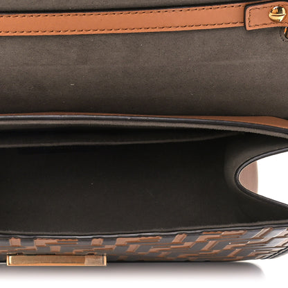 Fendi Vitello Century F is Fendi FF Embossed Kan I Shoulder Bag Orzo Tobacco 5 of 12