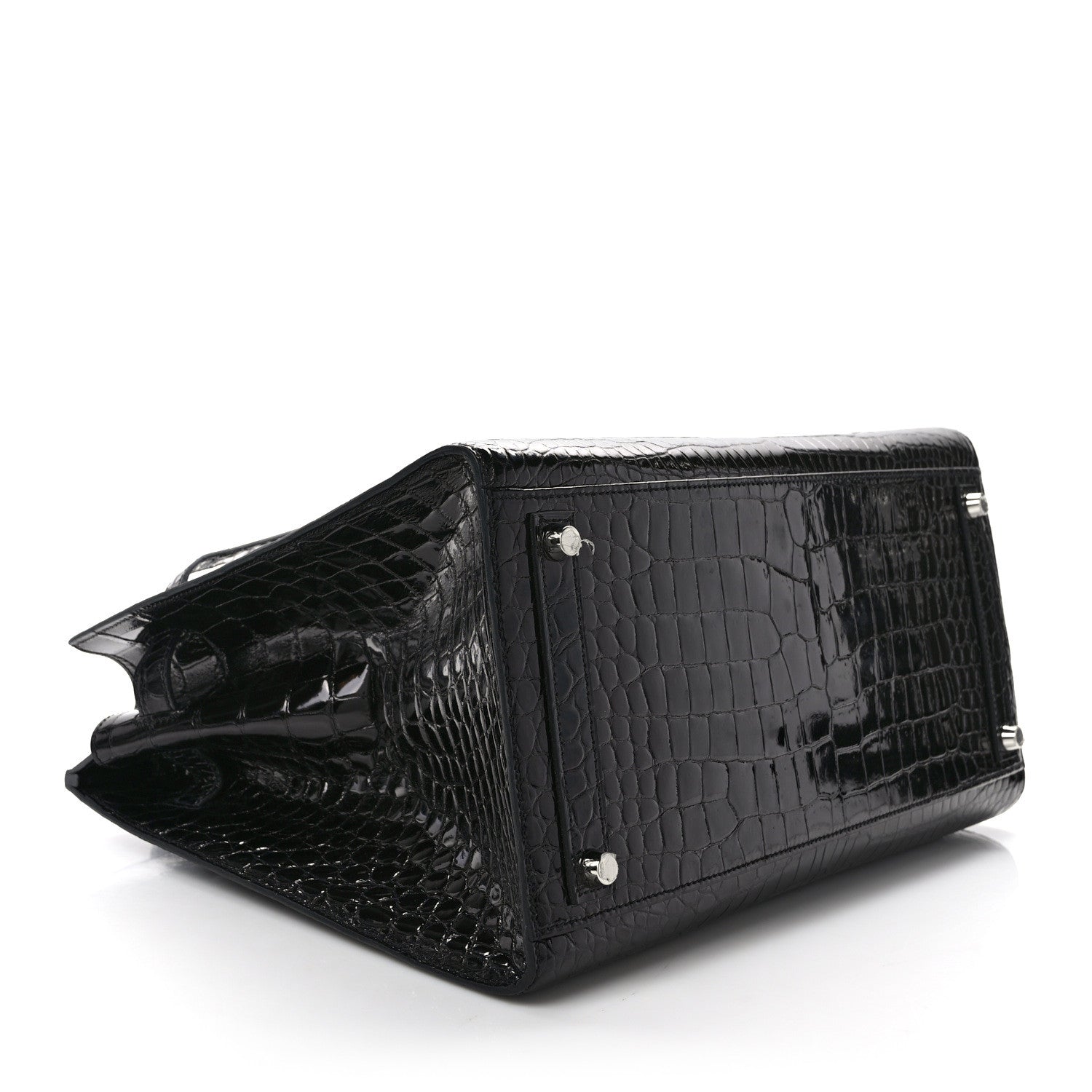 Hermes Shiny Porosus Crocodile Birkin Sellier 35 Black 4 of 16