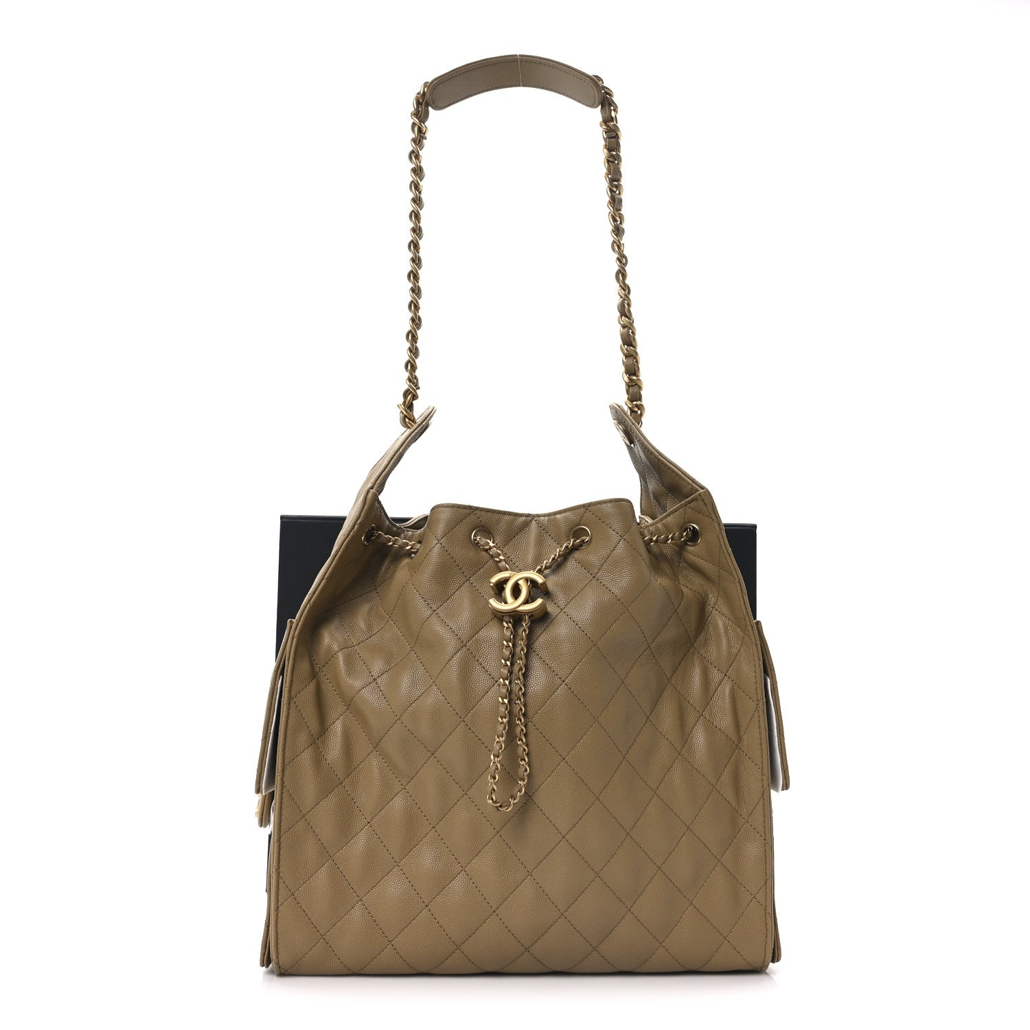 Chanel Caviar Quilted Medium Chanel 25 Handbag Dark Beige 12 of 12