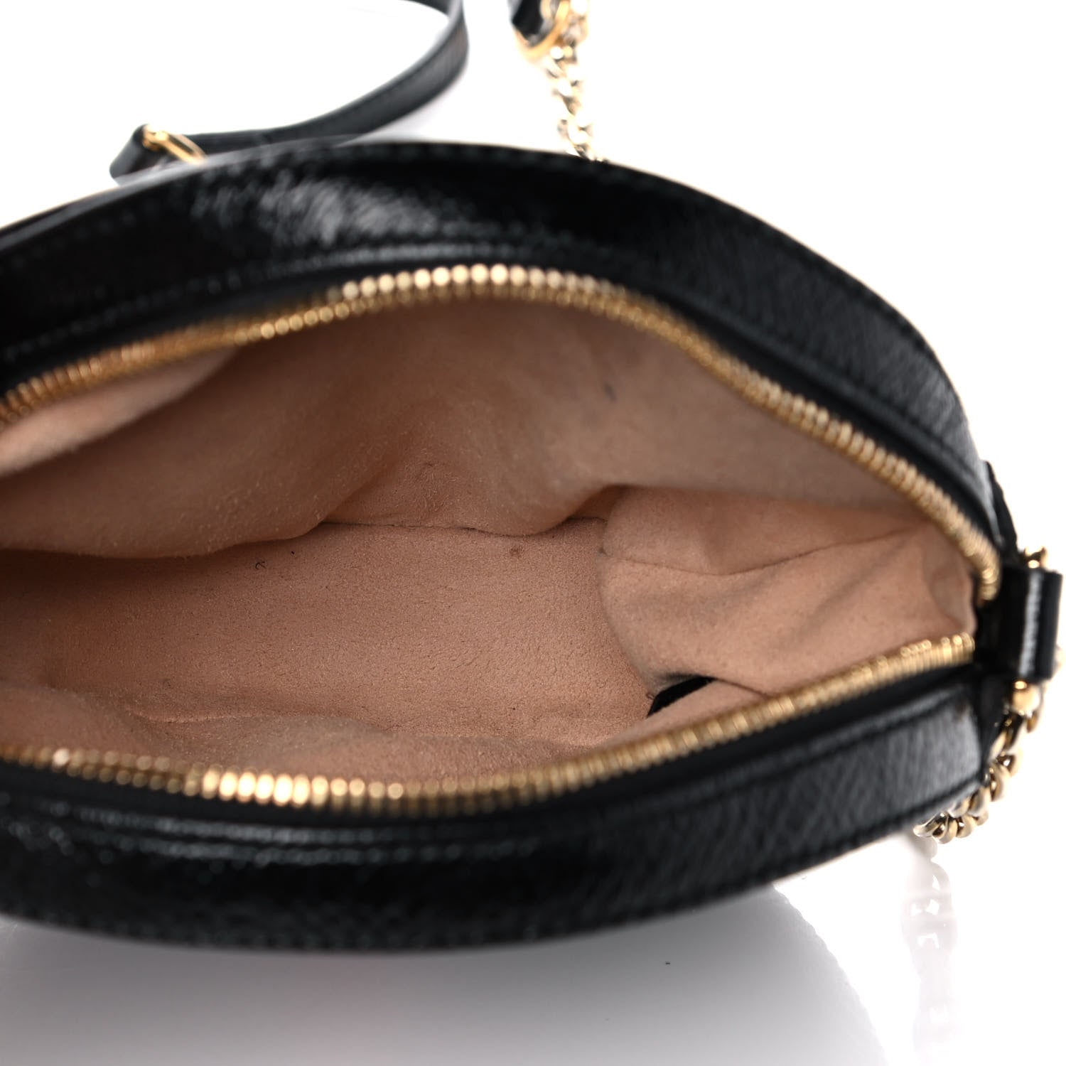 Gucci Suede Patent Web Mini Ophidia Round Shoulder Bag Black 5 of 11