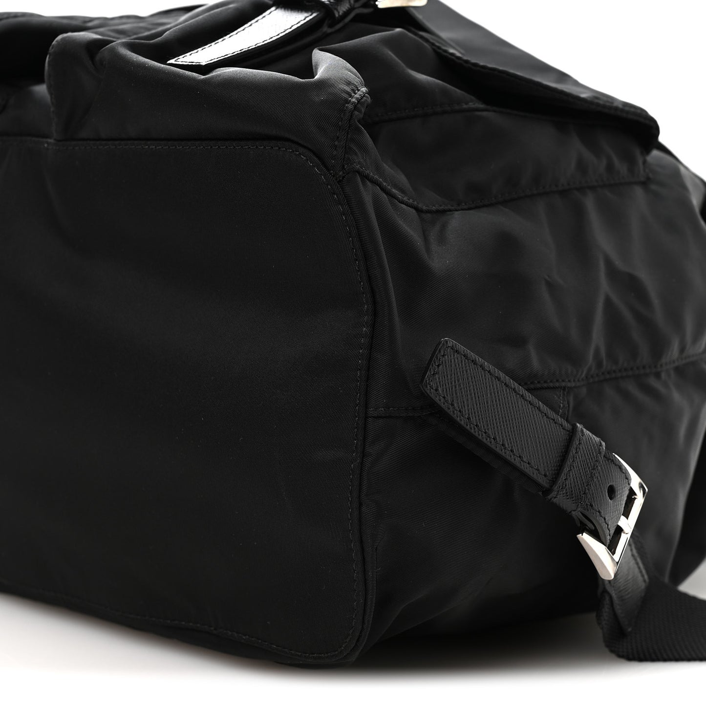 Tessuto Nylon Saffiano Medium Backpack Black