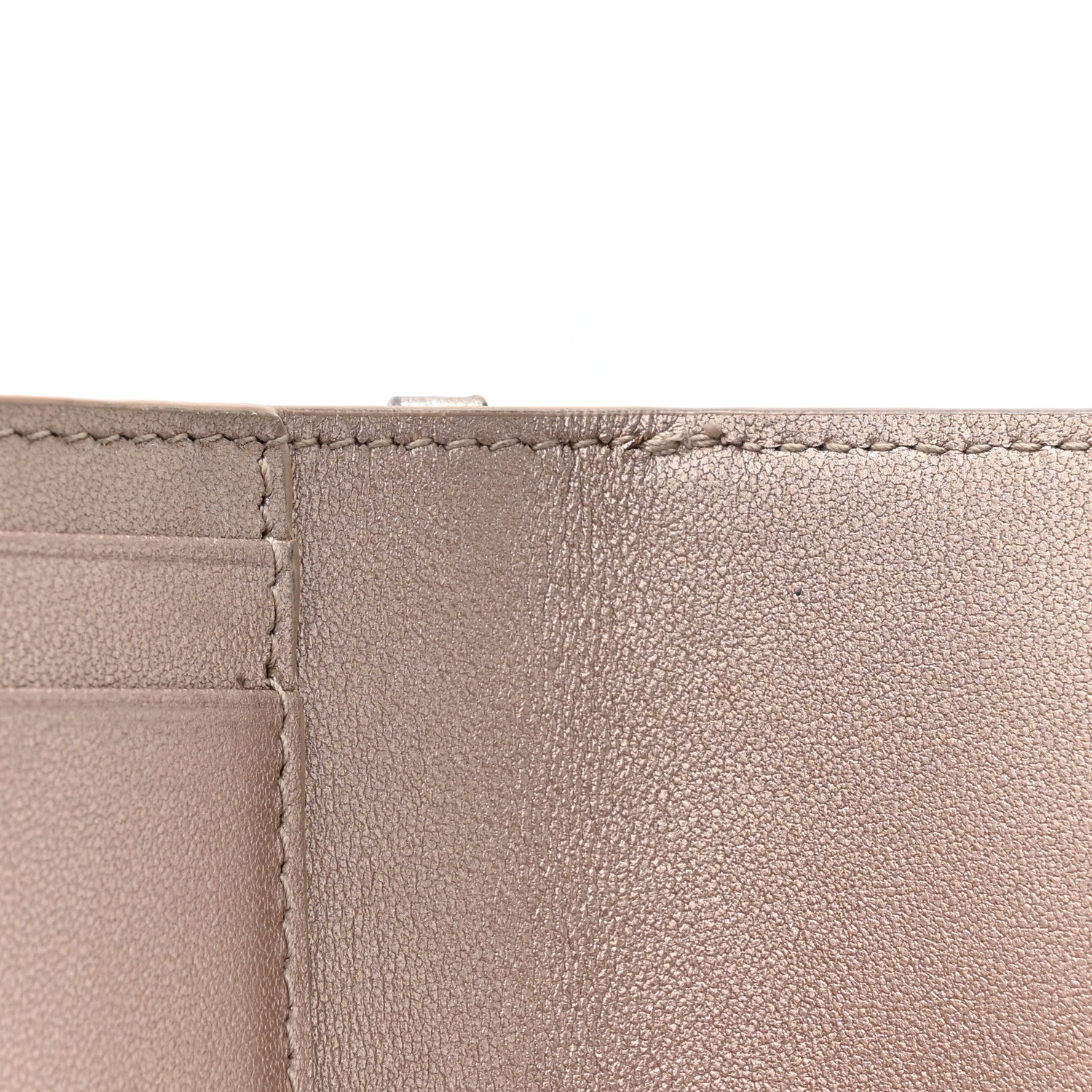 Christian Dior Metallic Lambskin Cannage Lady Dior Lotus Wallet Gold 9 of 10