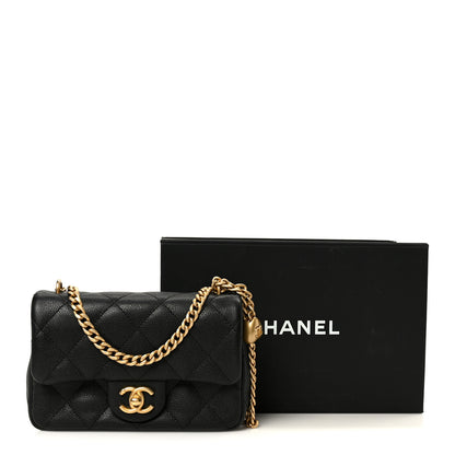 Chanel Caviar Quilted Mini Sweetheart Rectangular Flap Black 12 of 12