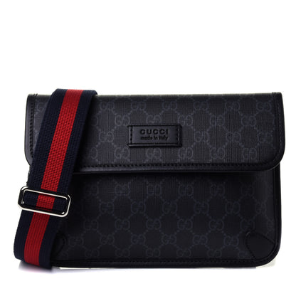 Gucci GG Supreme Monogram Web Slim Belt Bag Black 1 of 4