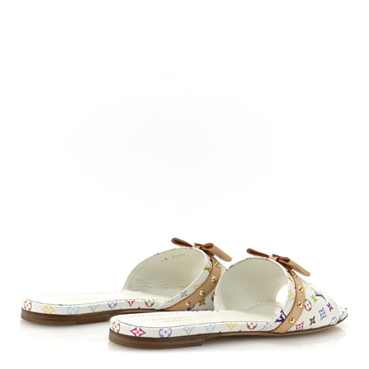 Louis Vuitton LV X TM Monogram Multicolor 6AM Flat Mule Sandals 38 White Multicolor 5 of 10