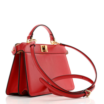 Fendi Vitello King Luxor Shiny Nappa Medium Peekaboo I SEE U East West Satchel Fuoco Light Rose 3 of 10