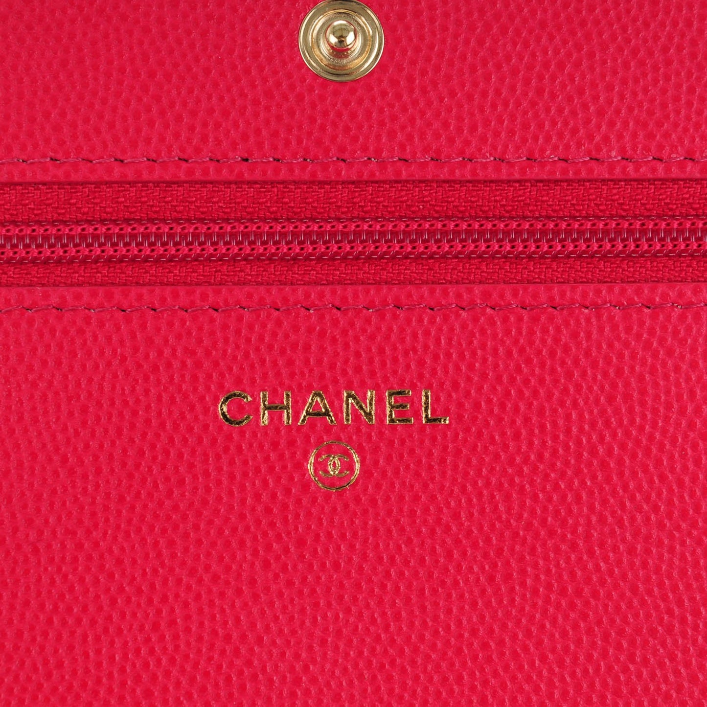 Caviar Camellia Embossed Wallet On Chain WOC Fuschia