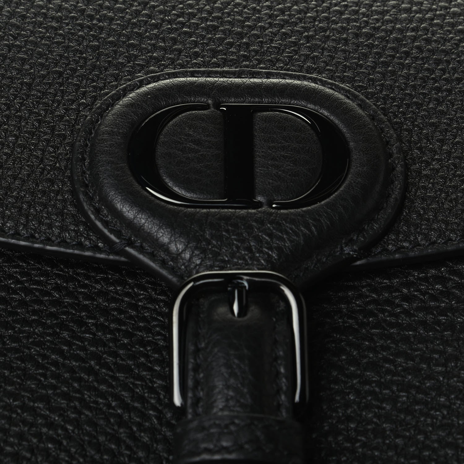 Christian Dior Grained Calfskin Medium Bobby Flap Black 6 of 6
